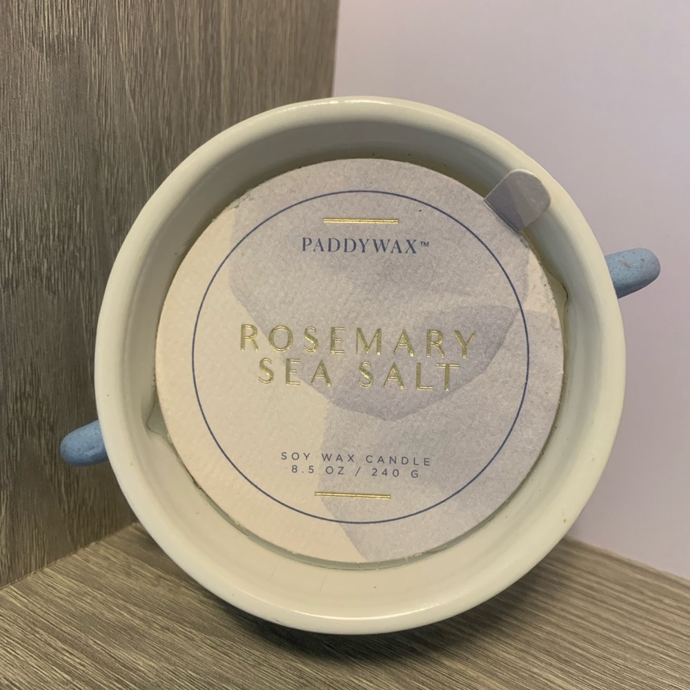 NEW Paddywax Rosemary Sea Salt Soy Wax Hand Poured Candle in Ceramic Jug - Picture 4 of 10